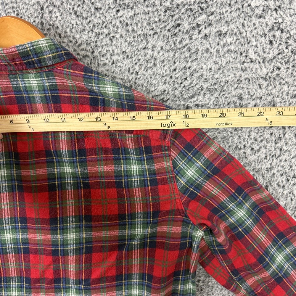Abercrombie & Fitch Shirt Mens Medium Red Plaid Flannel Button Up Long Sleeve - Picture 12 of 14